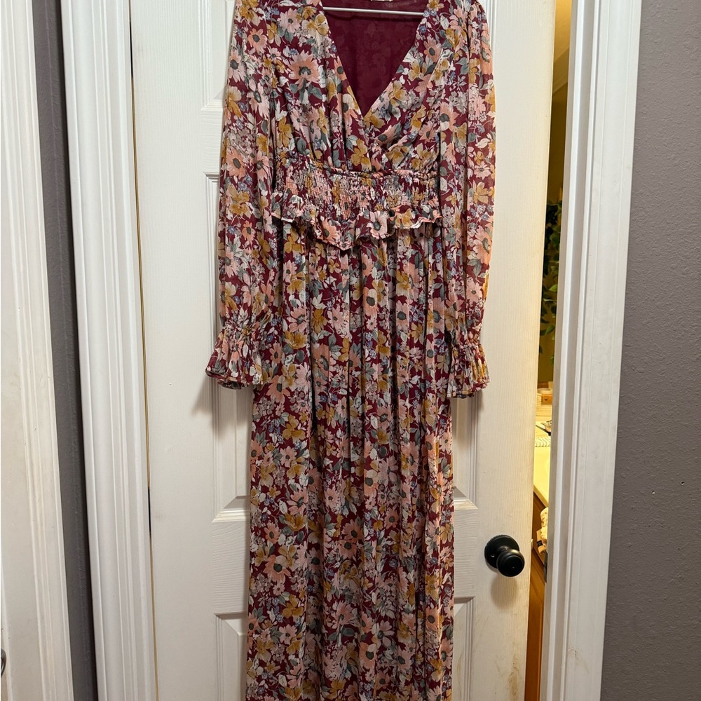 Promesa Multicolor Floral Long Sleeve Dress